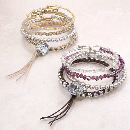 Wire bracelet thick rhodium color