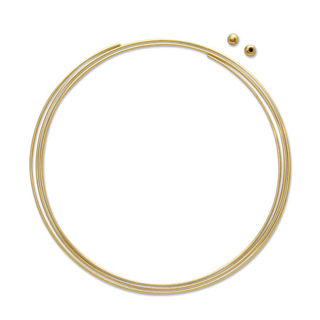Wire bracelet thin 3 rows gold