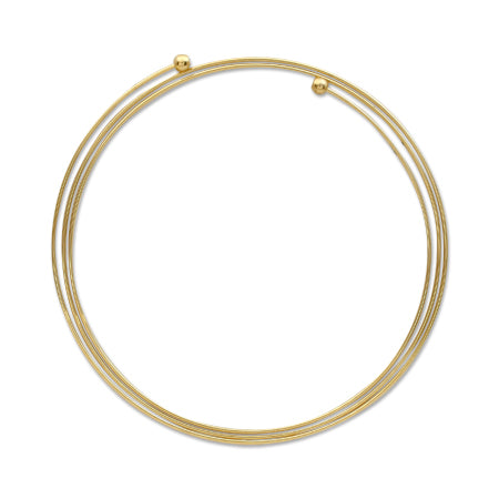Wire bracelet thin 3 rows gold