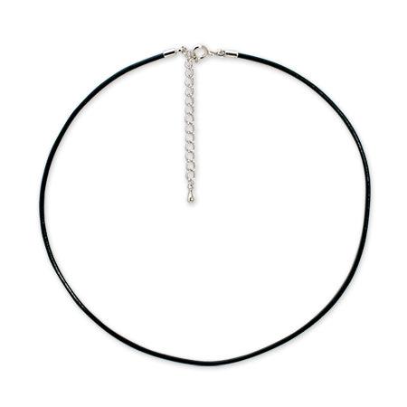 Leather string necklace black RC