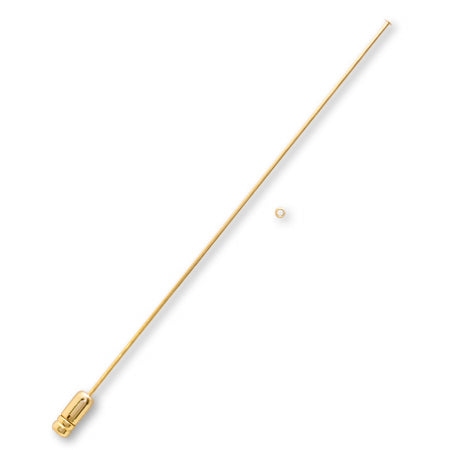Hat pin with crushed beads gold