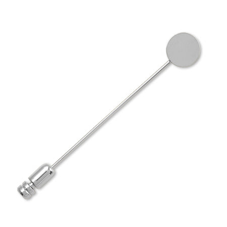 Hat pin without round plate ring rhodium color