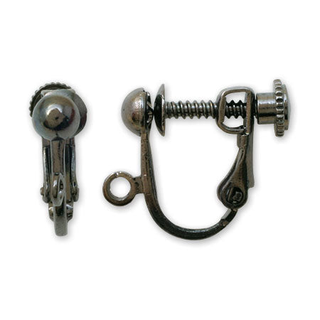 イヤリング ネジバネ玉ブラ ブラック