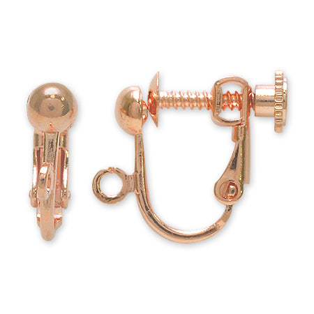 イヤリング ネジバネ玉ブラ ピンクゴールド