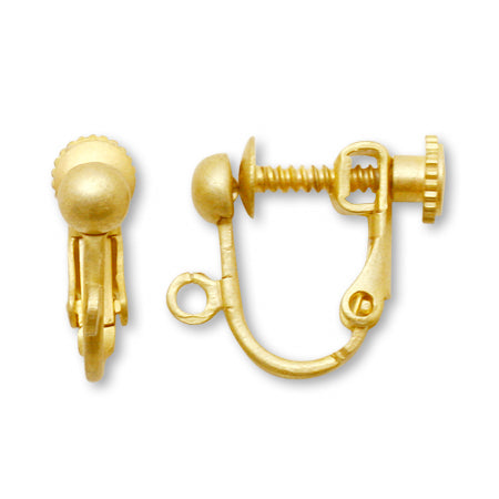 イヤリング ネジバネ玉ブラ マットゴールド