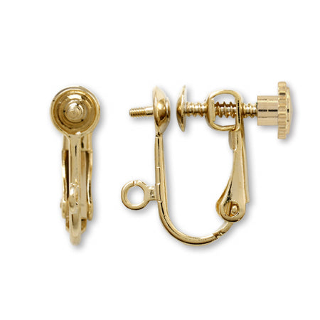 イヤリング ネジバネネジ切カン付 ゴールド