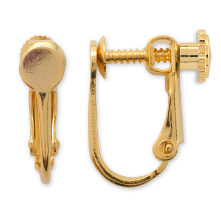 イヤリング ネジバネ丸皿 ゴールド