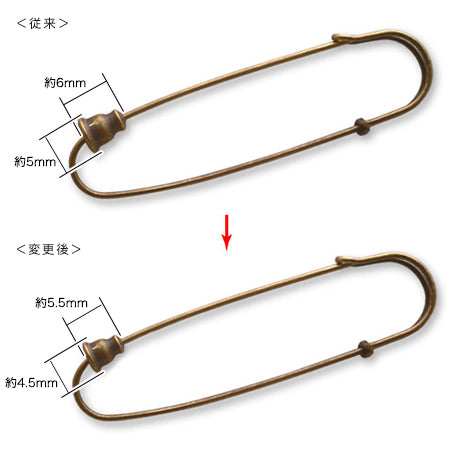 カブトピン キャッチ付 ロジウムカラー