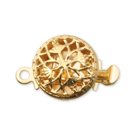 Clasp Brass Round Small 1 Row Gold