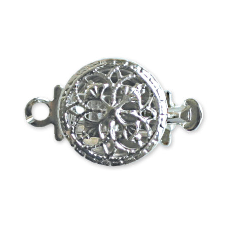 Clasp brass circle small lone rhodium collar