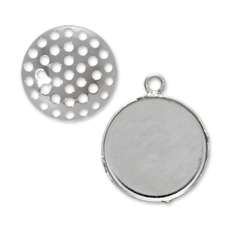 Pendant with 1 shower ring rhodium color