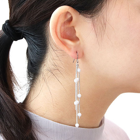 Earrings titanium U-shaped large fabric