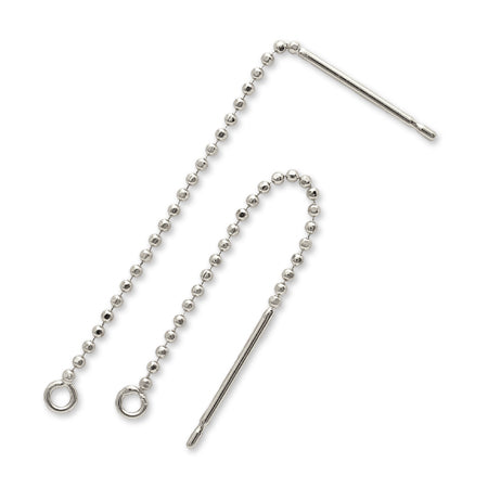 アメリカンピアス ボールチェーン ロジウムカラー