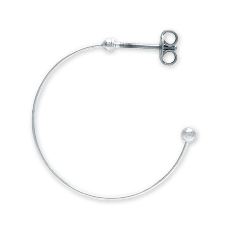 Earrings titanium hoop rhodium color