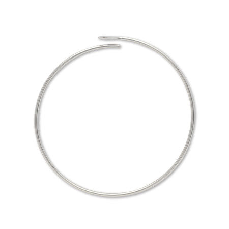 Earrings wire hoop No.2 rhodium color