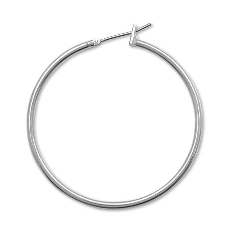Earrings Titanium Hoop No.3 Rhodium Color