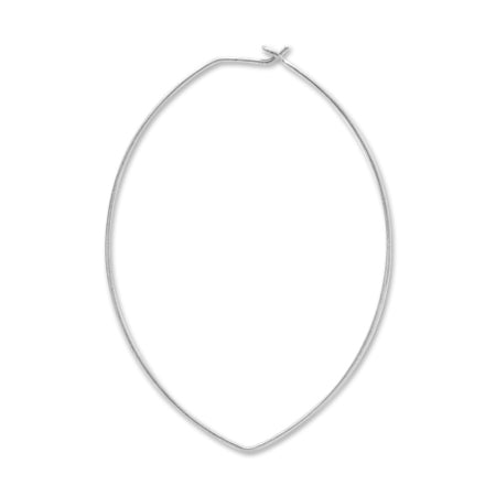 ピアス ワイヤーオリーブNo.L1 ロジウムカラー