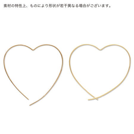 ピアス ワイヤーハートNo.L1 ロジウムカラー