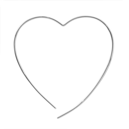 ピアス ワイヤーハートNo.L1 ロジウムカラー