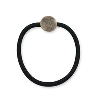 Hair fittings with hair tie round plate, black/kinkobei