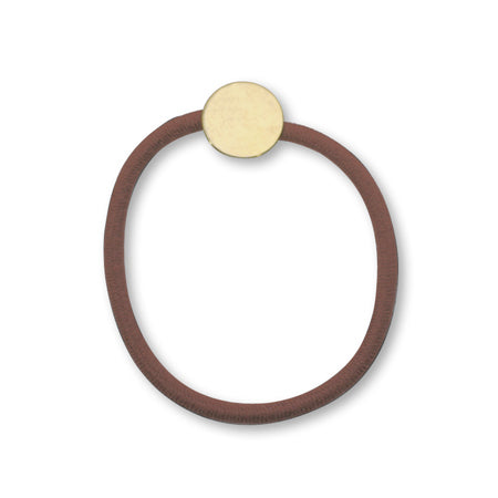 Hair fittings with hair tie round plate brown/kinkobi