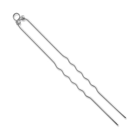 ヘア金具 かんざし 1カン付 96mm ロジウムカラー