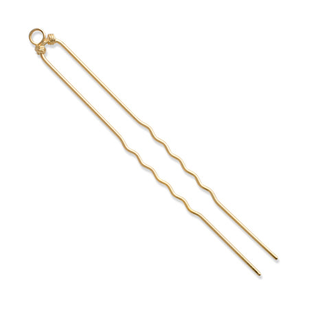Hair fittings hairpin with 1 ring 96mm gold
