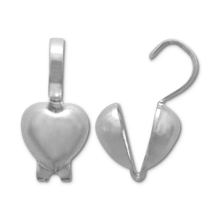 Deformed ball tip heart rhodium color
