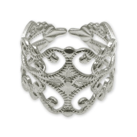 Ring stand, wide square, rhodium color