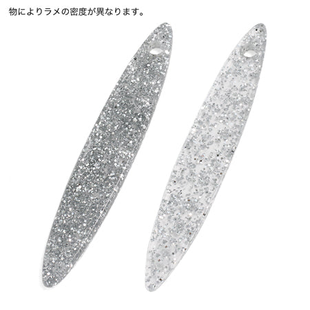 帯飾りプレート楕円1穴 シルバーラメ