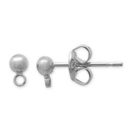 Earrings with ring rhodium color