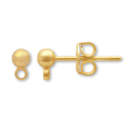 Earrings with ring matte gold
