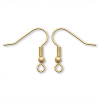 Earrings Fishhook Matte Gold