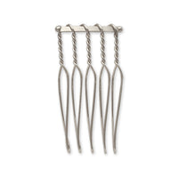 Hair fittings 5 combs rhodium color