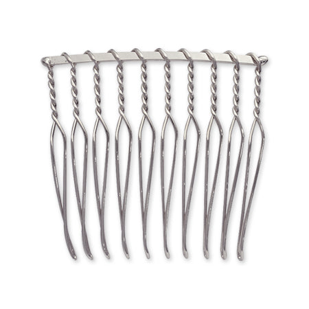 Hair fittings 10 combs rhodium color