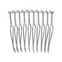 Hair fittings 10 combs rhodium color