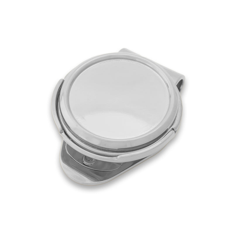 Golf marker with clip round plate nickel