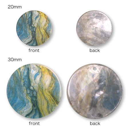 プリントシェルパーツ ラウンド1穴 矢羽柄/黒【アウトレット】