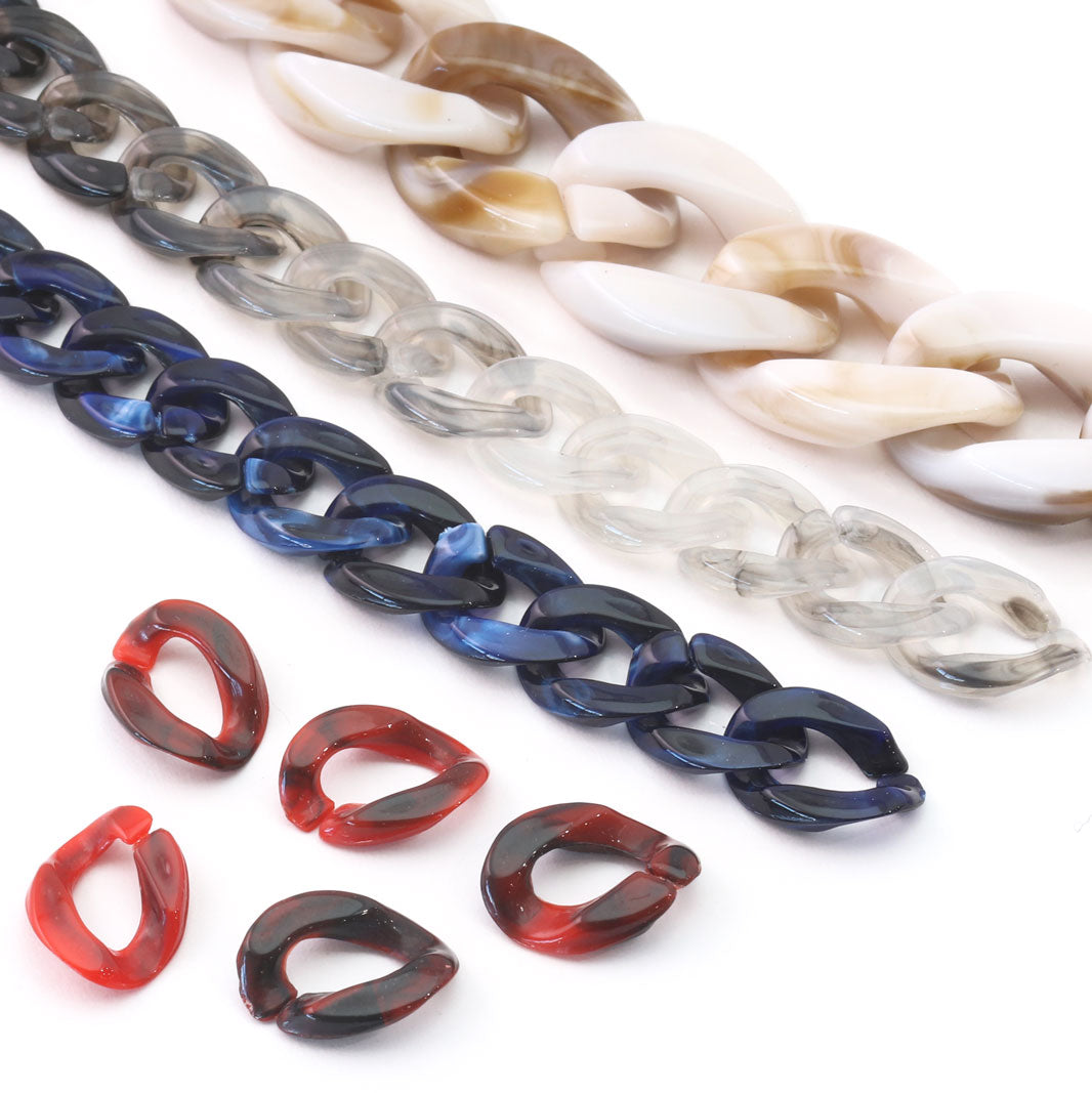Acrylic chain parts kihae 3 beige marble