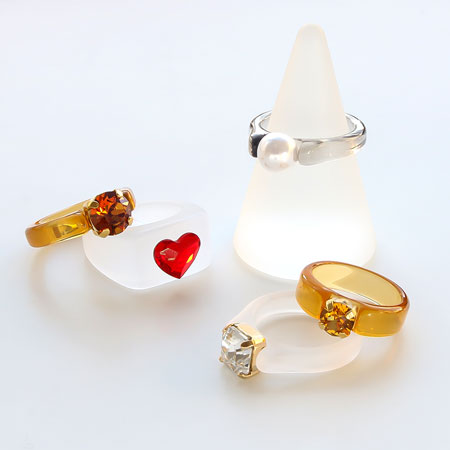 Ring stand resin stone seat No.1 matte white