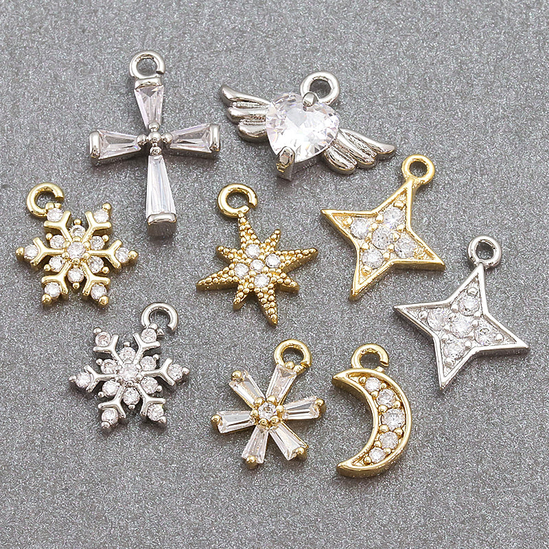 Charm Cubic Jilconia Star No.3 Rhodium Color