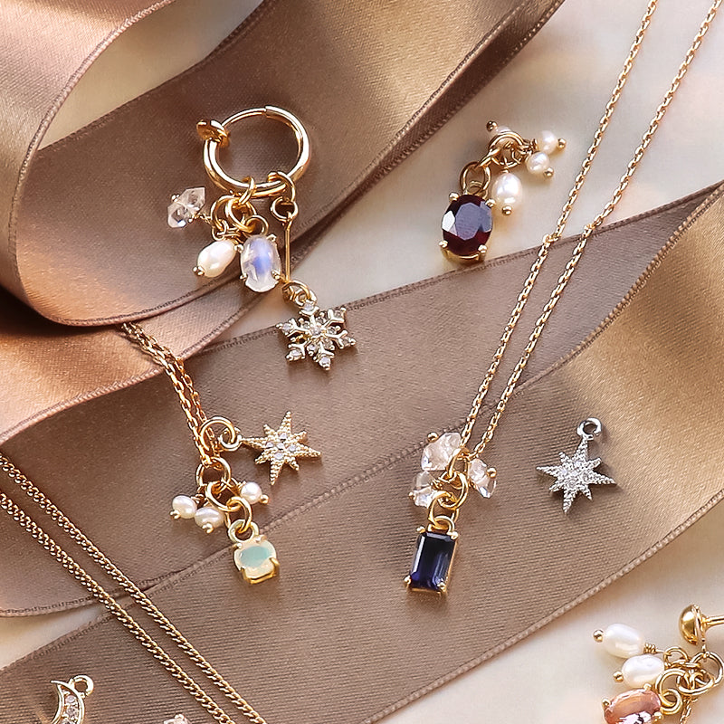 Charm Cubic Jilconia Star No.3 Rhodium Color