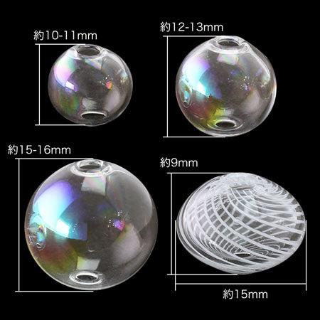 Glass ball (made of acrylic glass) 2 holes clear