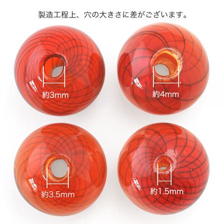 ガラスボール(アクリルガラス製) 2穴 クリアAB