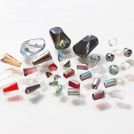 Glass cut bead tower Crystal Gold