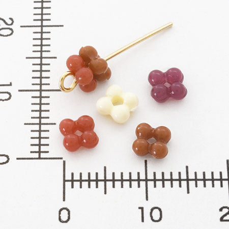 アクリル ドイツ製 プチフラワー エッグシェル/マロン【アウトレット】