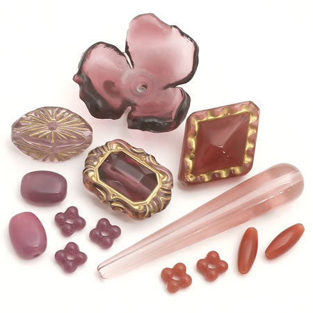 Acrylic German flower 19 clear plum