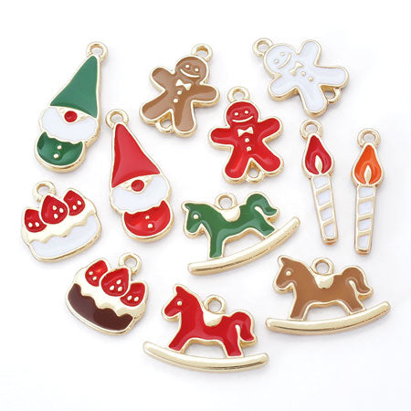 Charm Santa Claus Flat Green/G