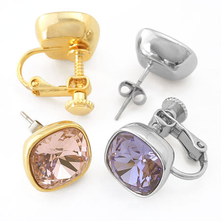 イヤリング ネジバネ 石座 #4470 10mm ロジウムカラー