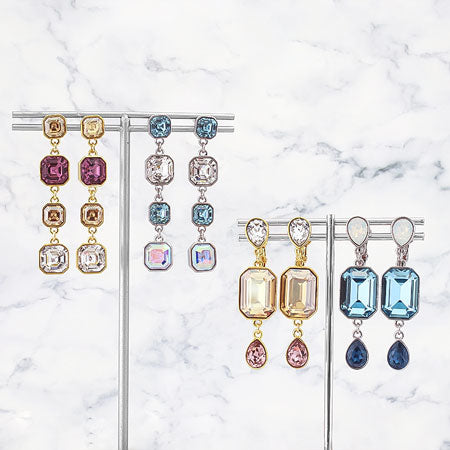 Earrings stainless steel with stone ring